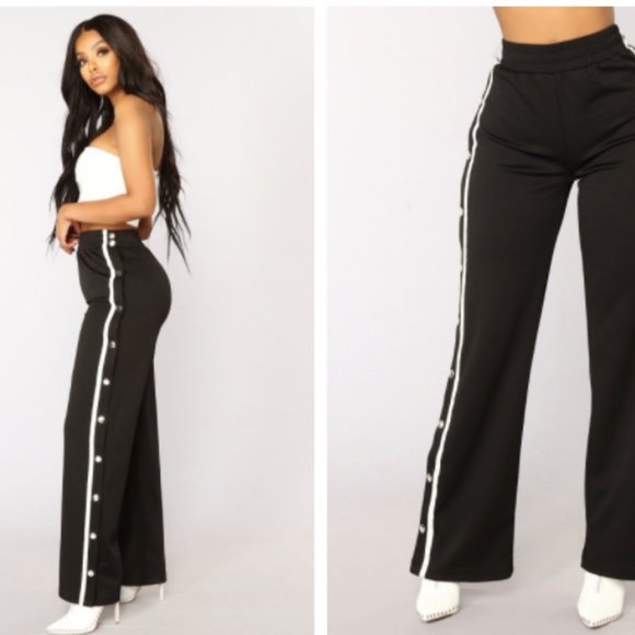 side snap pants womens